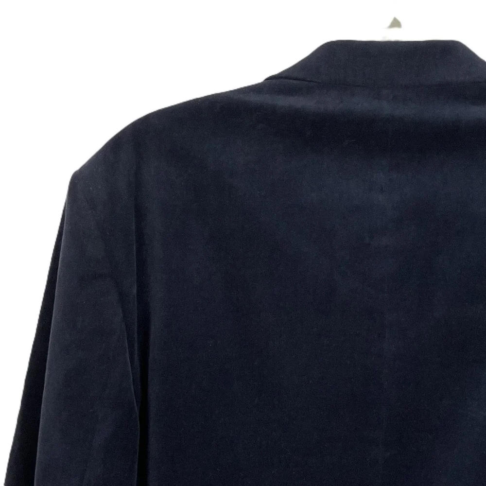 Express‎ Slim 40L Navy Velvet Tuxedo Blazer Satin Lapel Plaid Lining